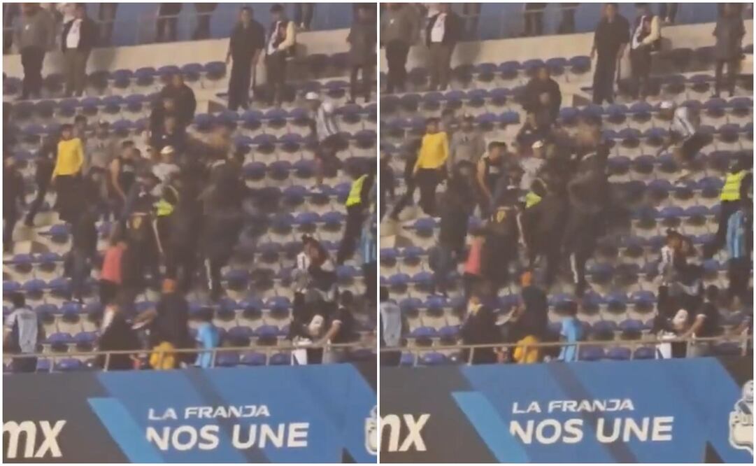 La violencia se presentó en en la goleada del Pachuca sobre el Puebla en el Cuauhtémoc / FOTO: ESPECIAL