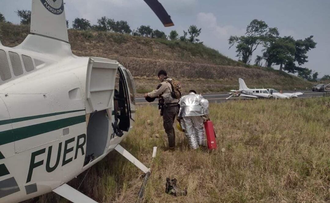 Los dos pasajeros y el piloto, resultaron ilesos. Foto: Especial
