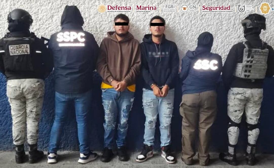 Narcomenudistas de la "Fuerza Antiunión" detenidos en la alcaldía Venustiano Carranza. Foto: SSC