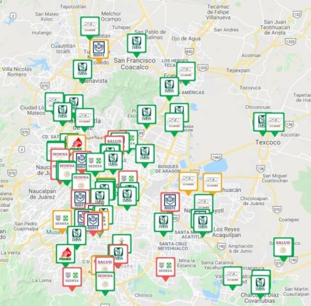 Mapa de hospitales Covid-19 en CDMX ante tercer ola de coronavirus