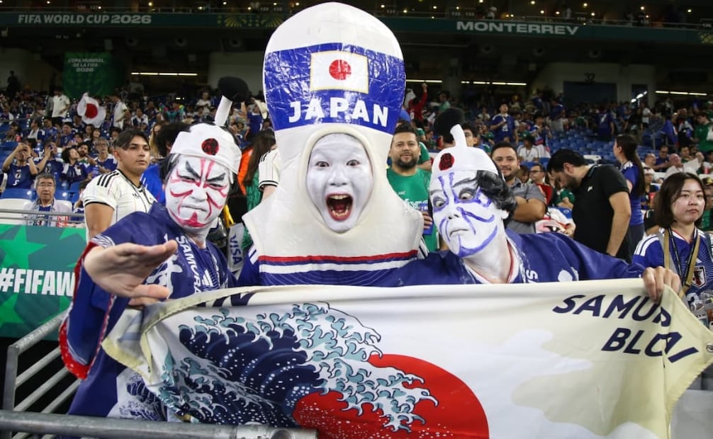 La afición de Japón ya se encuentra en el estadio de Monterrey para el encuentro de fase de grupos del Mundial de futbol 2026 Túnez vs Japón. Foto: Carlos Mejía/ EL UNIVERSAL