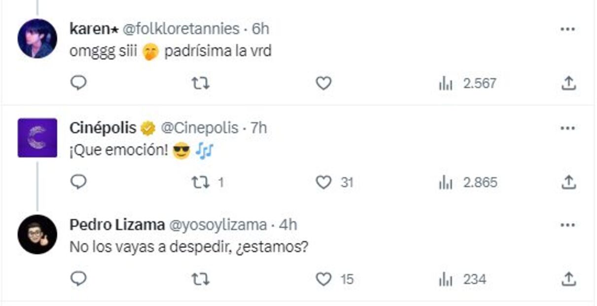 Respuesta Cinépolis Taylor Swift. / Foto: Captura Twitter