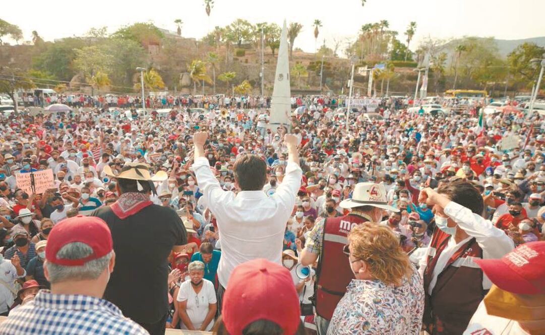 En un primer acto en Acapulco, Mario Delgado dijo que el pueblo decidió por Evelyn Salgado. Foto: Tomada de redes sociales.