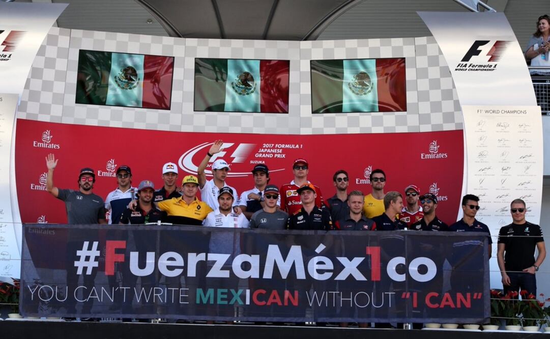 Twitter. Pilotos de Fórmula 1 que firmaron el casco del mexicano "Checo" Pérez