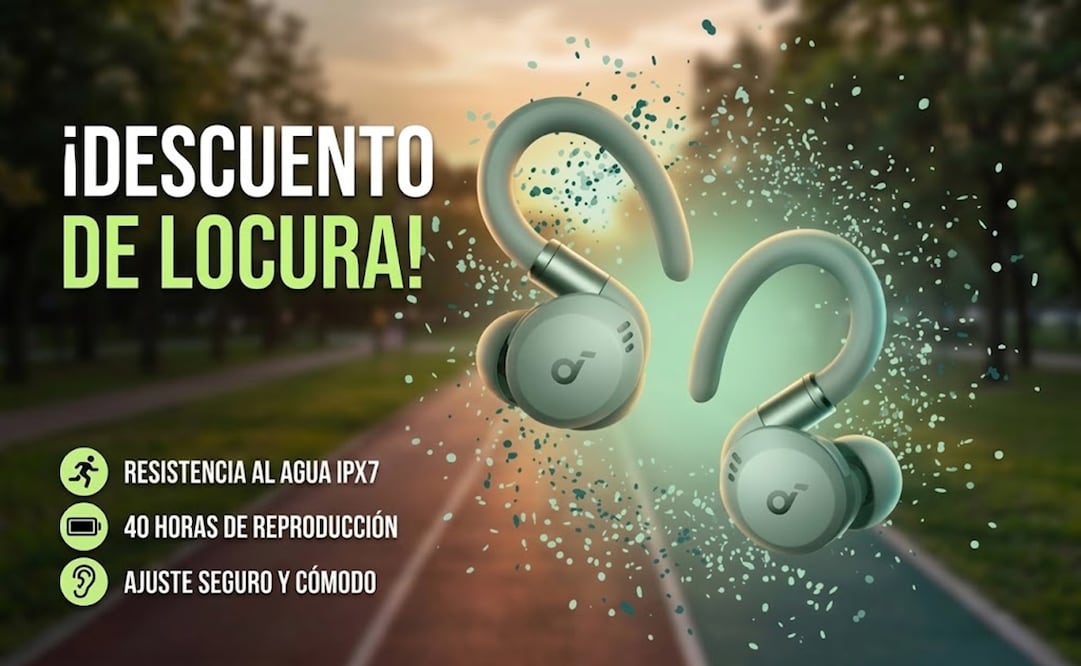 Los Soundcore Sport X20 ofrecen hasta 48 horas de reproducción. Foto: IA