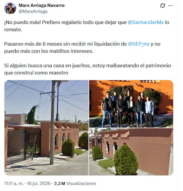 Marx Arriaga acusa que la SEP le adeuda su liquidación tras 6 meses de su salida (17/07/2026). Foto: Especial
