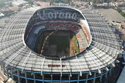 En el Azteca siguen los trabajos a marcha forzada
