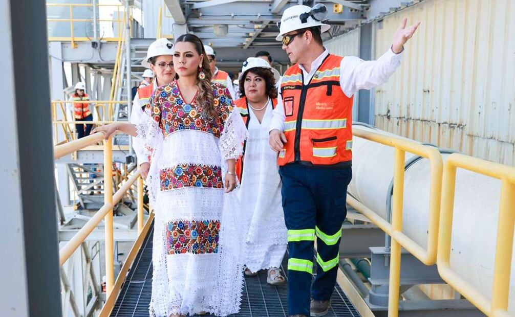 La gobernadora de Guerrero, Evelyn Salgado, en la inauguración de la ampliación del Complejo Minero Morelos. Foto: Especial