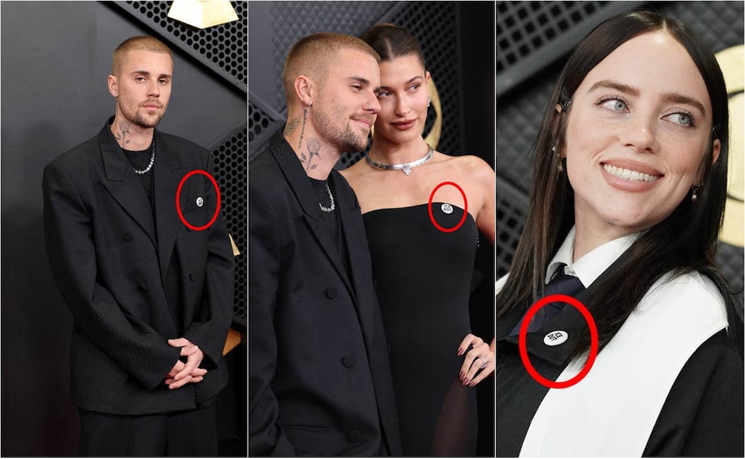 Justin, Hailey Bieber y Billie Eilish usan pines mostrando su desaprobación a ICE.
Fotos: AP