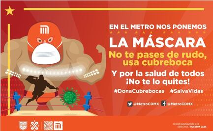 Con lucha libre, Metro invita a elaborar y donar cubrebocas de tela ante coronavirus