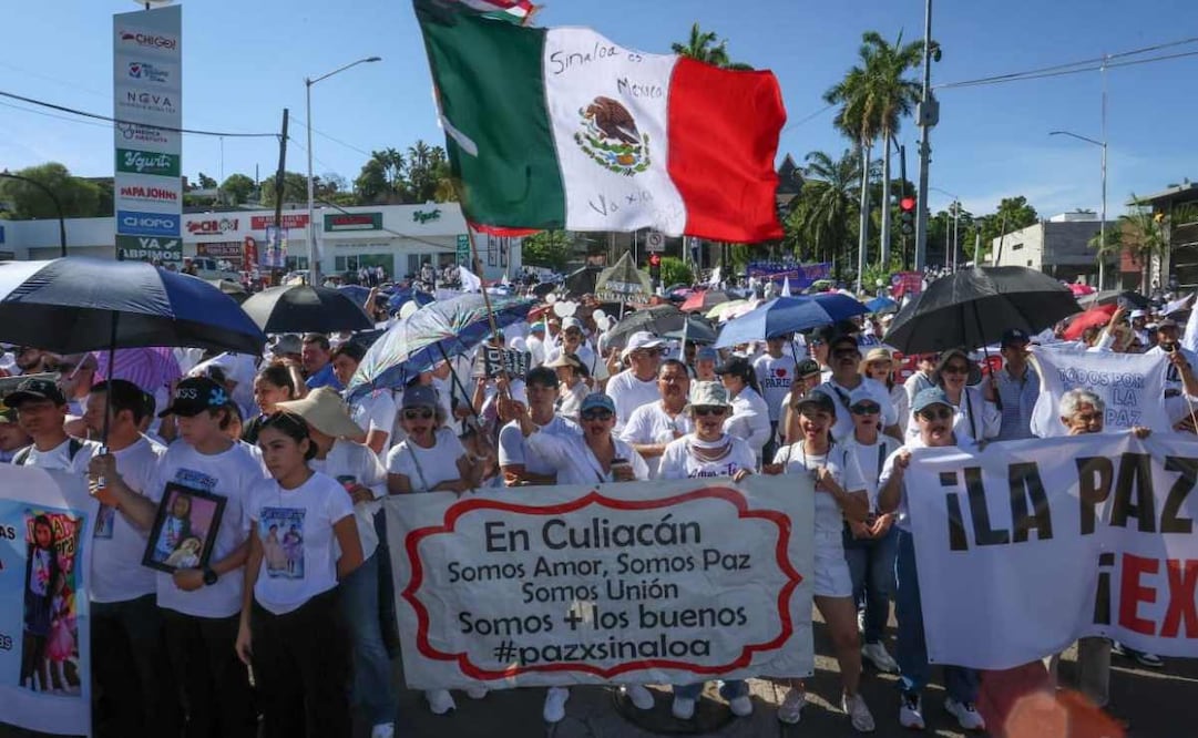 Marcha por la Paz en el centro de Culiacán el 7 de septiembre del 2025. Foto: Luis Camacho / EL UNIVERSAL.