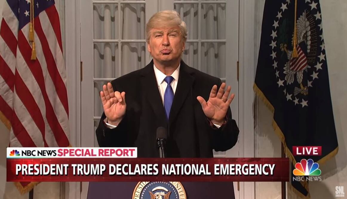 El actor Alec Baldwin parodiando al presidente estadounidense, Donald Trump. Foto: Especial