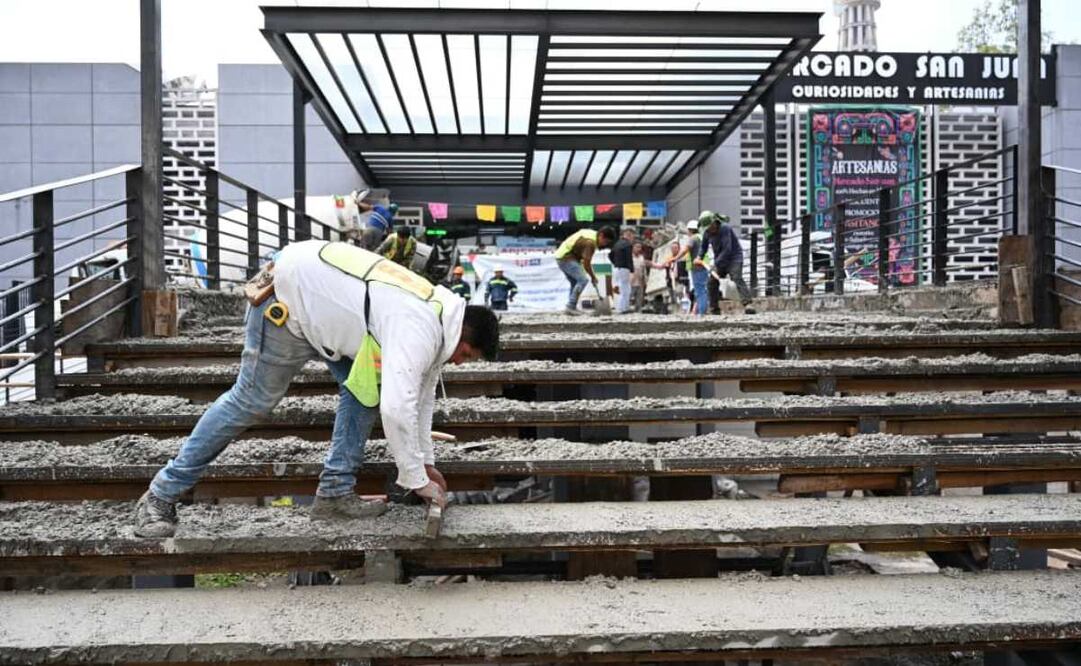 Instalarán puente peatonal en el Mercado de San Juan en la alcaldía Cuauhtémoc (25/08/2025). Foto: Especial