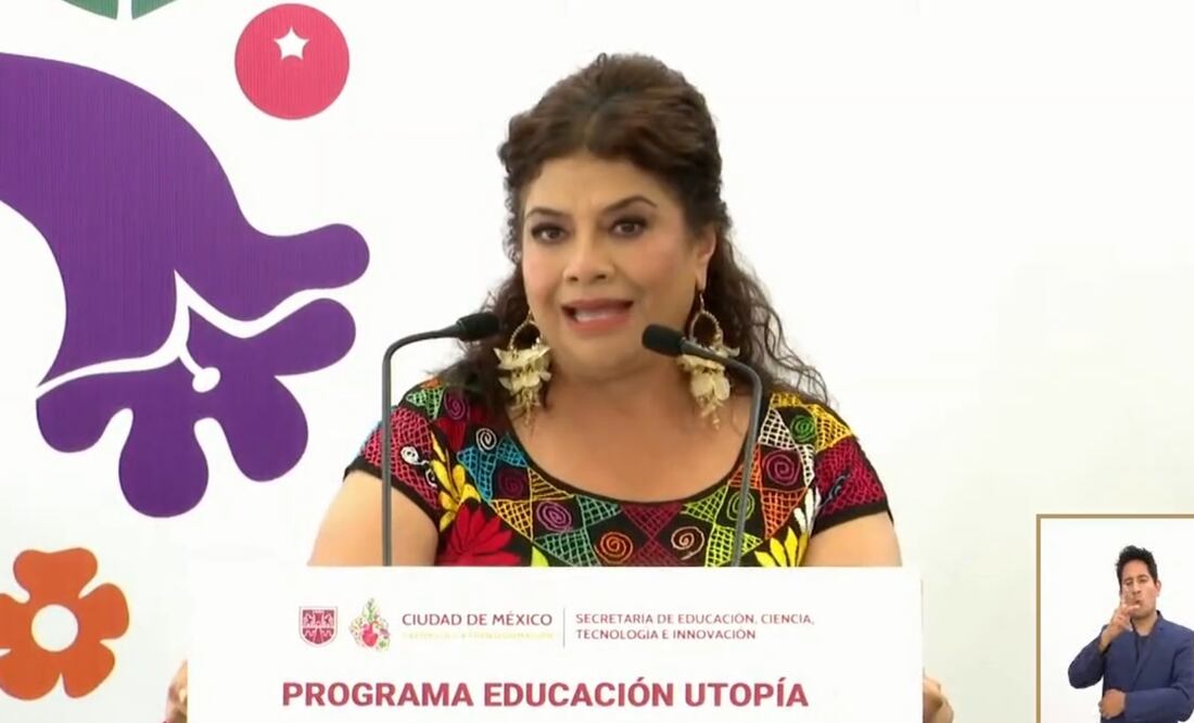 Clara Brugada anuncia programa “Educación Utopía” en escuelas de CDMX. Foto: captura de pantalla