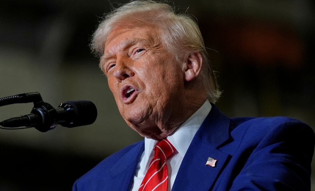 El presidente Donald Trump habla en la planta Mon Valley Works-Irvin de U.S. Steel Corporation, el viernes 30 de mayo de 2025, en West Mifflin, Pensilvania. Foto: AP