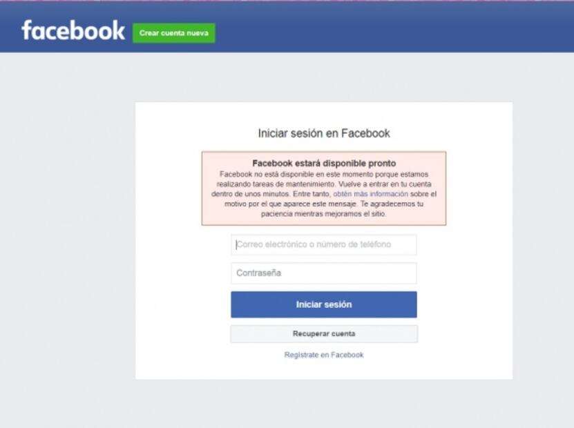 Facebook se cae; el servicio tiene fallas