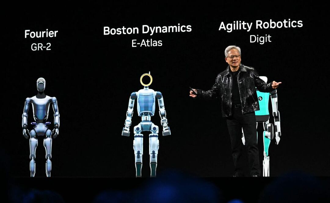 El director ejecutivo de Nvidia, Jensen Huang, pronuncia un discurso de apertura en el Consumer Electronics Show (CES) en Las Vegas, Nevada, el 6 de enero de 2025. Foto: AFP