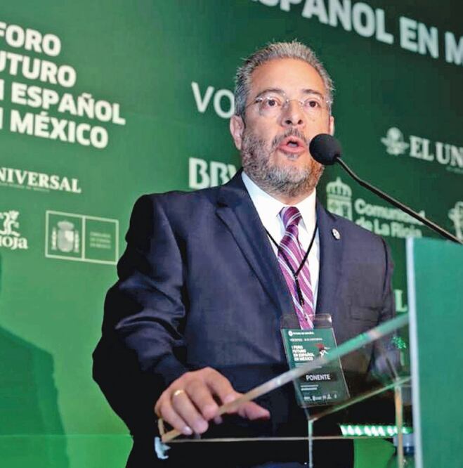 Valor económico. Enrique Bustamante Martínez, director de la Fundación Ealy Ortiz, A.C., resaltó que la lengua española representa 6% del PIB mexicano y 11% del mundial. (LUCÍA GODÍNEZ. EL UNIVERSAL)