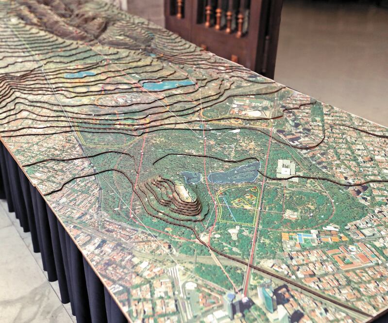Ayer en Los Pinos se expuso la maqueta que contiene el relieve e infraestructura de las cuatro secciones del Bosque de Chapultepec. BERENICE FREGOSO. EL UNIVERSAL  