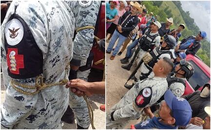 Por conflicto agrario, amarran a elementos de la Guardia Nacional en Cañada de Oaxaca