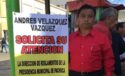 Líder comerciante hace huelga de hambre en Hidalgo