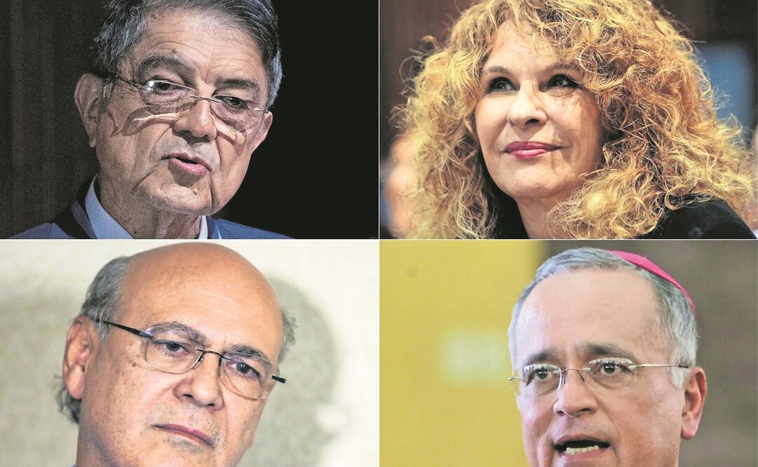 El autor vivo más aclamado de Nicaragua, Sergio Ramírez; la escritora Gioconda Belli; el periodista Carlos Fernando Chamorro y el obispo católico Silvio Báez. Foto: AFP