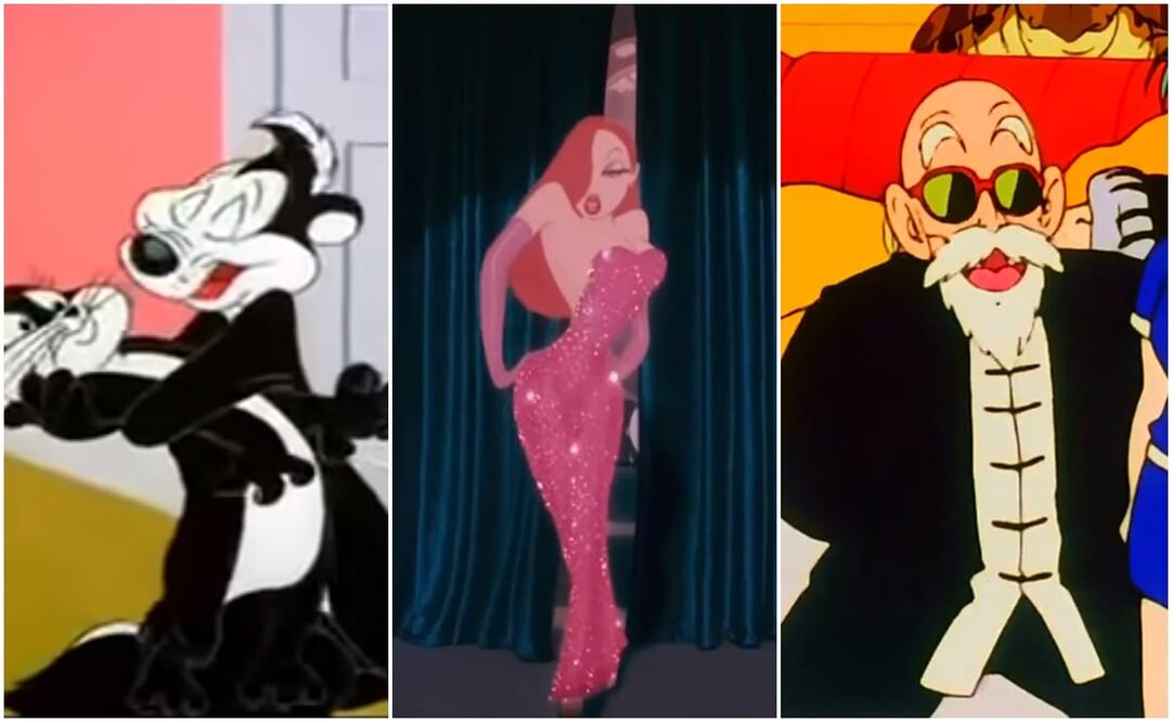 Pepe Le Pew, Jessica Rabbit, Maestro Roshi. Fotos: Capturas YouTube