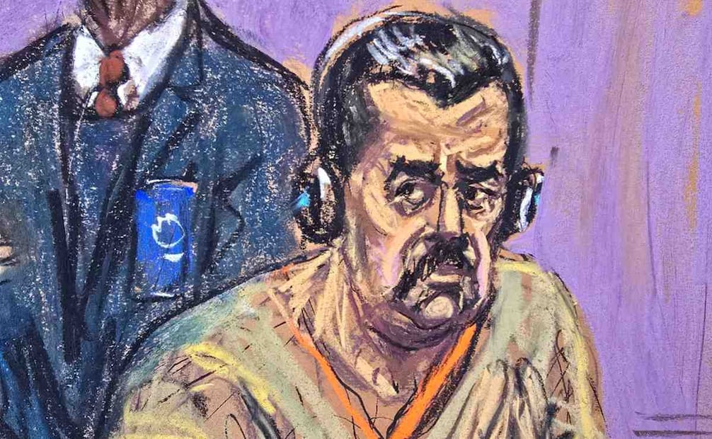 Fotografía de un dibujo realizado por la artista Jane Rosenberg donde aparece el depuesto presidente de Venezuela, Nicolás Maduro, durante su comparecencia el 26 de marzo del 2026, ante un tribunal federal en Nueva York (EE.UU.). Foto: EFE (22/09/2026)