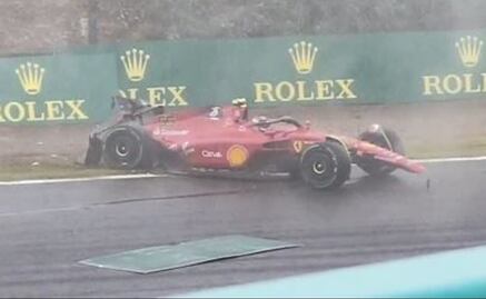 Así fue el duro choque de Carlos Sainz en el GP de Japón