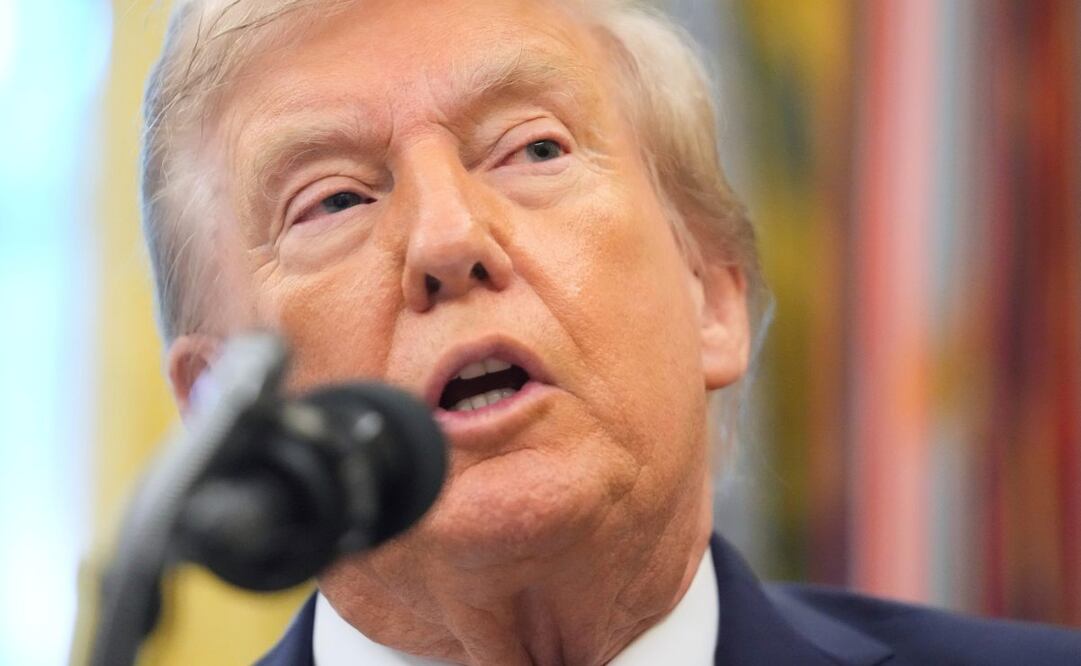 El presidente Donald Trump habla durante un evento sobre la reubicación de la sede del Comando Espacial de Estados Unidos de Colorado a Alabama en la Oficina Oval de la Casa Blanca, el martes 2 de septiembre de 2025, en Washington. Foto: AP