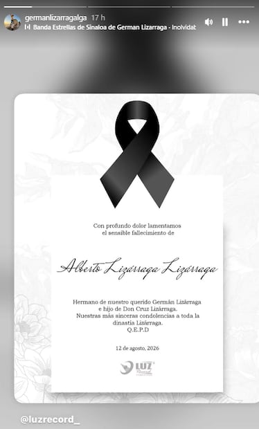 Germán Lizárraga despide a su hermano Alberto Lizárraga Lizárraga.