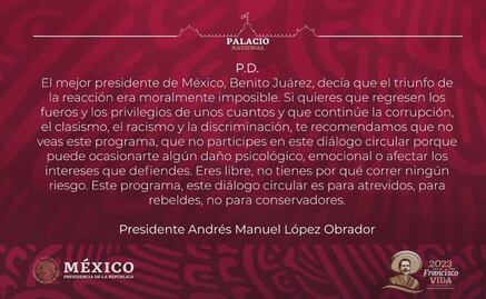 Luego de que el INE ordenara eliminar posdata de la Mañanera, Presidencia difunde una nueva y le agrega voz de AMLO