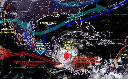Se esperan lluvias torrenciales por interacción del Frente Frío 13 y huracán “Iota” en México
