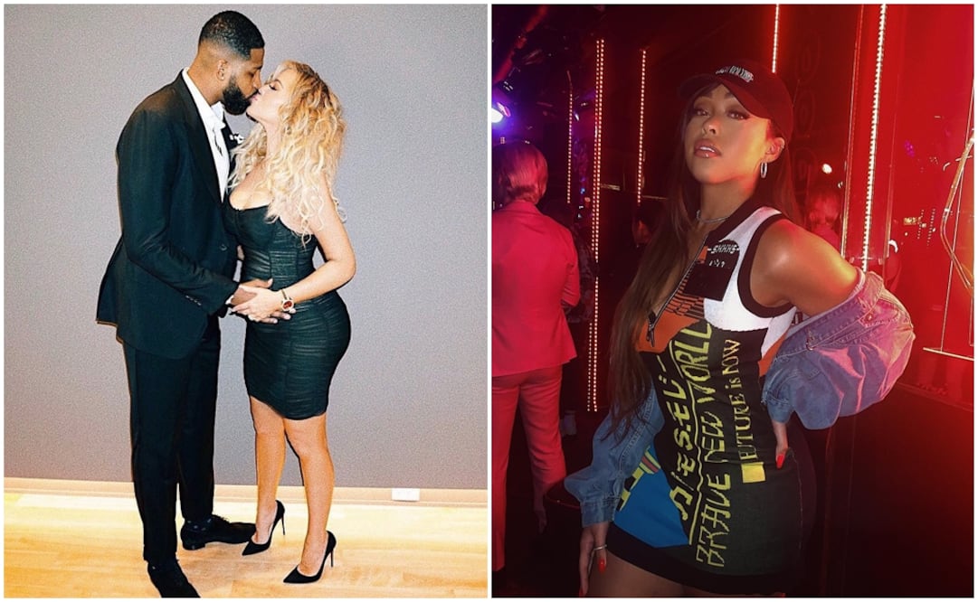 Tristan Thompson, Khloé Kardashian y Jordyn Woods. Foto: Instagram
