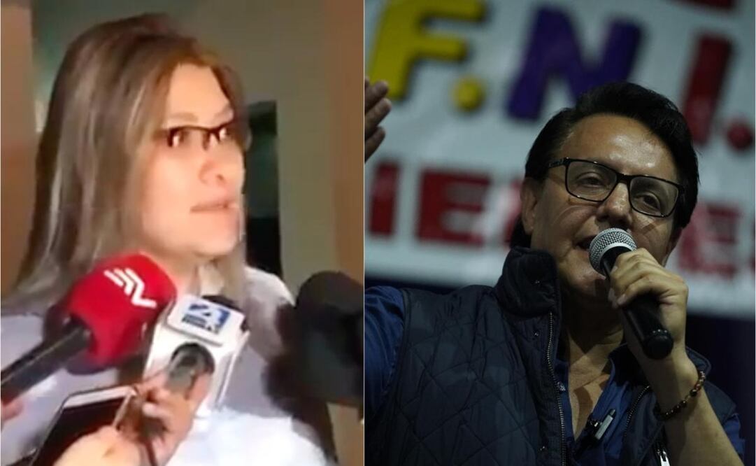 Verónica Saráuz, esposa de Fernando Villavicencio, se pronunció frente al atentado. FOTO: Twitter / EFE-STR