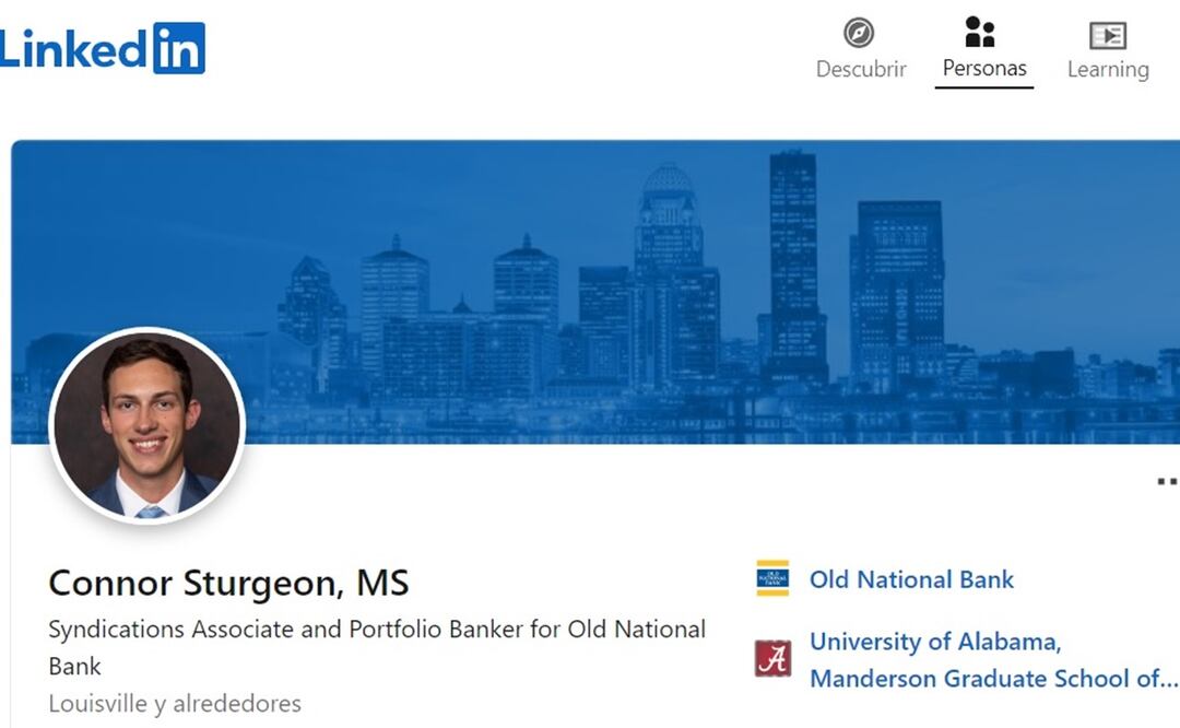 Connor Sturgeon, un empleado del Banco Old National abrió fuego este lunes en Louisville, Kentucky. Foto: Captura de pantalla