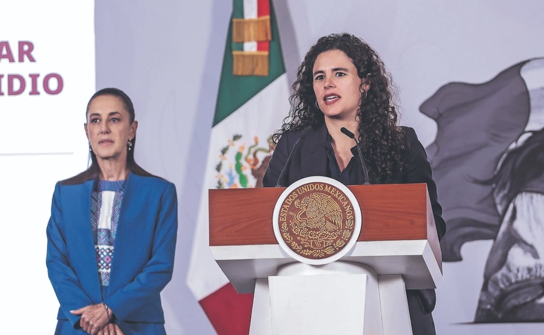 La presidenta Claudia Sheinbaum y la consejera Jurídica, Luisa María Alcalde, presentaron el 28 de julio los lineamientos para la Protección de los Derechos de las Audiencias. Foto: Archivo/ EL UNIVERSAL