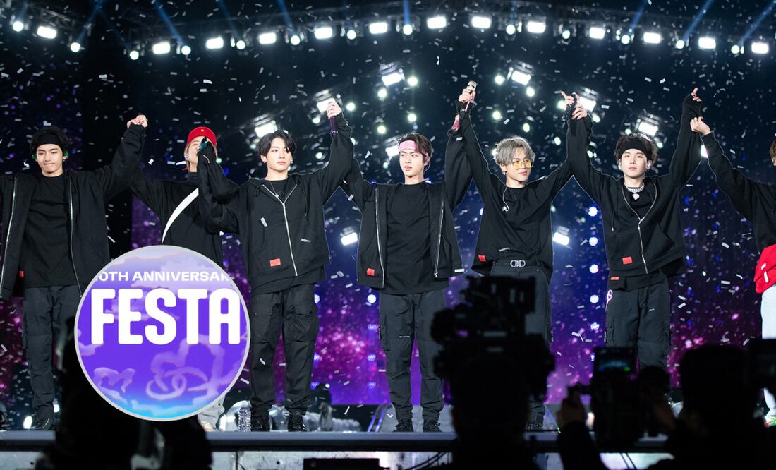 La banda de K-pop BTS celebra sus diez años de carrera junto a sus fans con el mítico FESTA. Fuente: Facebook Oficial BTS