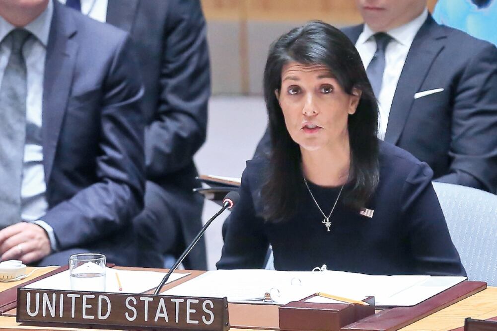 “Nuestra paciencia no es ilimitada”. Nikki Haley, embajadora de Estados Unidos ante la ONU, indicó que su país no bajará la guardia ante las provocaciones de Norcorea (BEBETO MATTHEWS. AP)