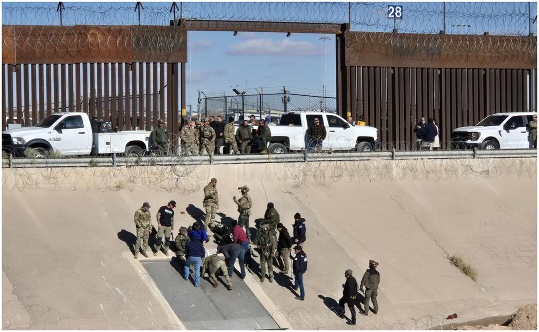 El operativo se realizó en la frontera de Ciudad Juárez y El Paso, Texas, a la altura del boulevard Juan Pablo II frente a la Plaza de la Mexicanidad (10/01/2025). Foto: Especial