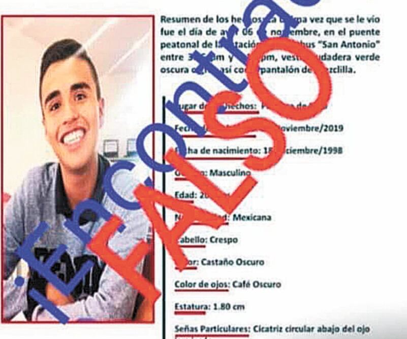 Noticias falsas. El domingo, en portales locales, circuló una nota que decía que Sebastián había sido hallado. Foto/ESPECIAL