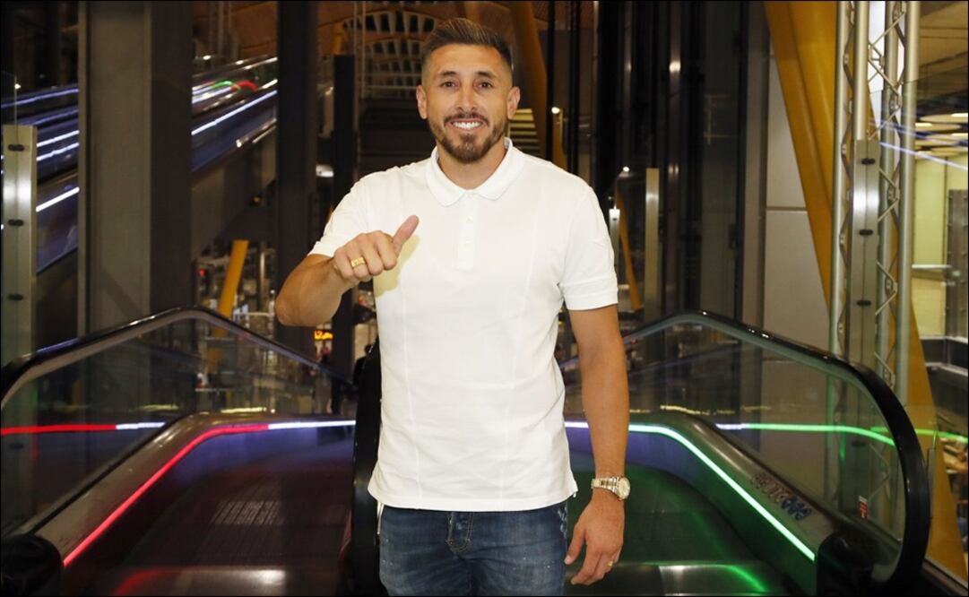 Héctor Herrera aterrizó en el aeropuerto Madrid-Barajas. Foto: Twitter
