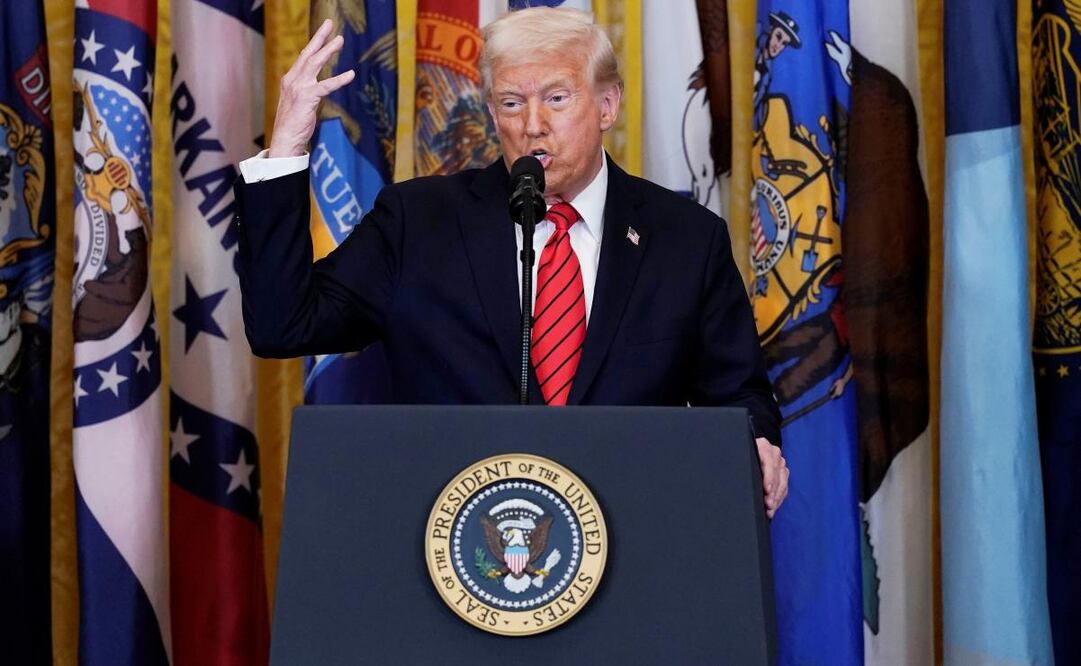 El presidente Donald Trump habla en un evento educativo y firma de una orden ejecutiva en la Sala Este de la Casa Blanca en Washington, el 20 de marzo de 2025. Foto: AP/Archivo