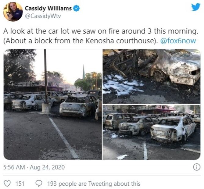 Manifestantes queman más de 100 autos en agencia de Estados Unidos