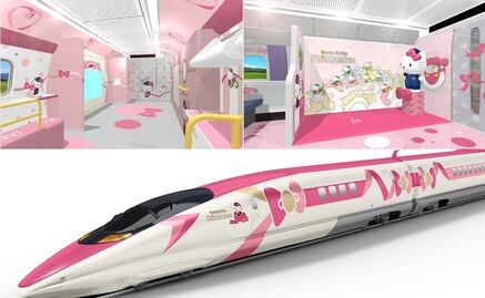 Conoce y viaja en el tren bala de Hello Kitty