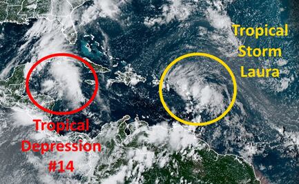 Dos tormentas tropicales podrían golpear el Golfo de México al mismo tiempo