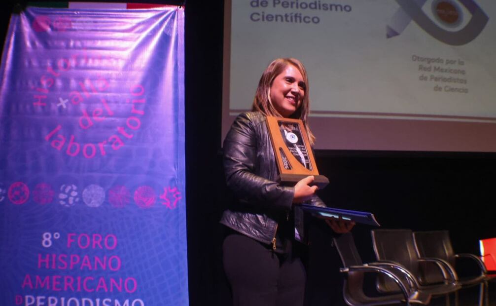 Claudia Solera, ganadora del Premio Nacional de Periodismo 2025. | Foto: Lucía Tellez Amador, Red Mexicana de Periodistas.