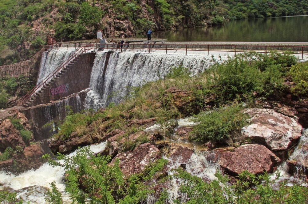 Desbordamiento. La presa Malpaso, ubicada en el municipio de Calvillo, también comenzó a presentar escurrimientos por haber llagado al 100% de su capacidad (CUA RTOSCURO)