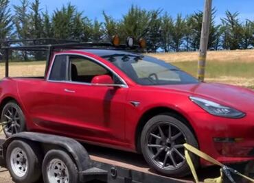 Mujer transforma un Tesla Model 3 en una pick-up