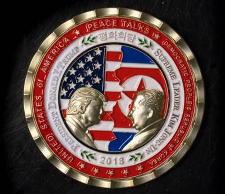 Monedas del encuentro Trump-Kim, a remate